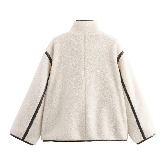 Damen fleecegefütterte Übergangsjacke mit hohem Kragen und praktischen Taschen EB