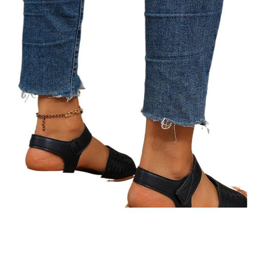 Damen komfortable Keil-Sandalen mit perforiertem Obermaterial EB