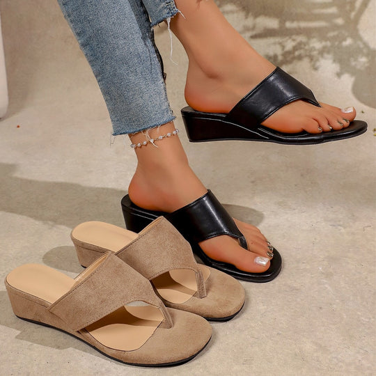 Damen Wedge-Sandalen mit komfortablem Fußbett und modischer Schnalle EB