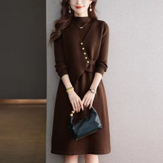 Damen Kombination aus Strickkleid und Weste EB