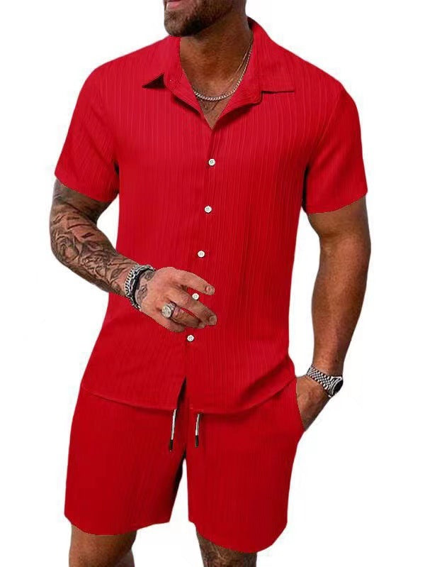 Herren atmungsaktives Sport-Set mit Kurzarm-Hemd und Shorts EB
