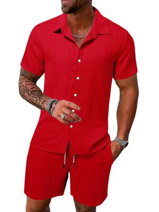 Herren atmungsaktives Sport-Set mit Kurzarm-Hemd und Shorts EB