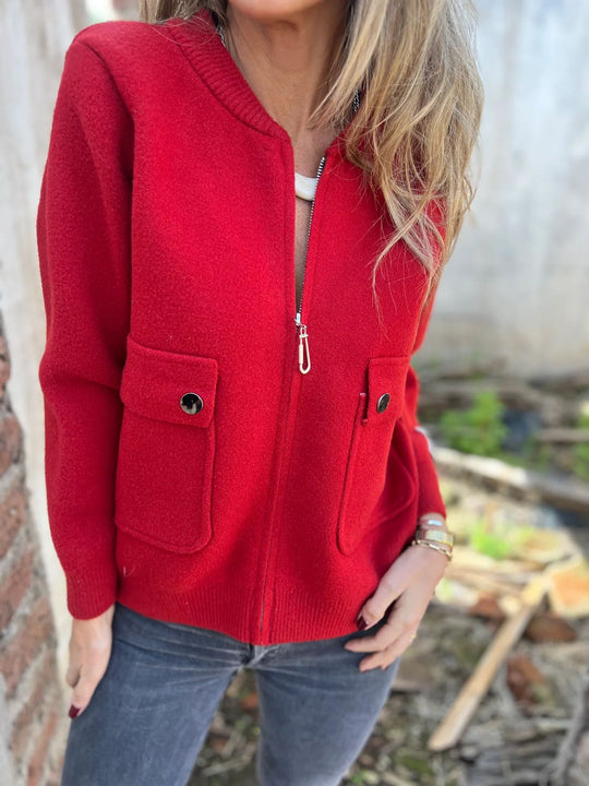 Damen Fleecejacke mit praktischen Taschen und Reißverschluss EB