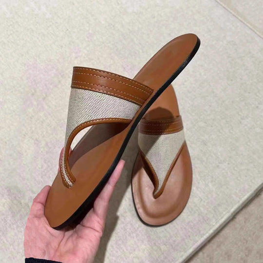 Damen Zehentrenner-Sandalen mit ergonomischem Riemendesign und rutschfester Sohle EB