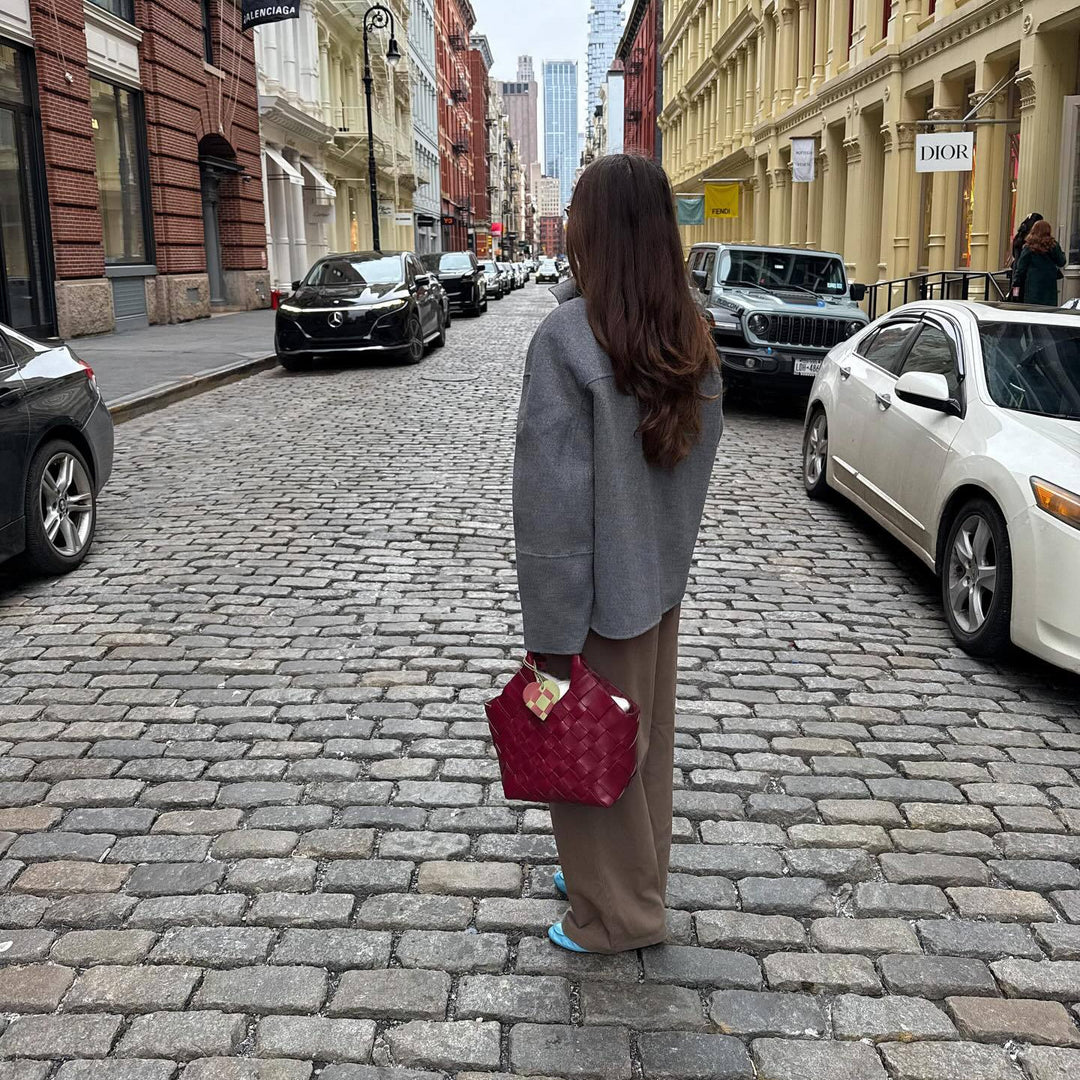Damen Modische Oversized-Jacke aus hochwertigem Wollmix EB