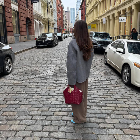 Damen Modische Oversized-Jacke aus hochwertigem Wollmix EB