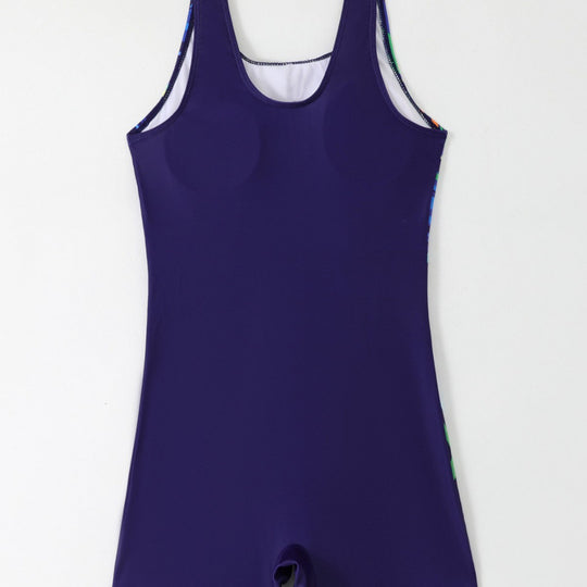 Damen Schwimmanzug mit sportlichem Schnitt und buntem Muster EB