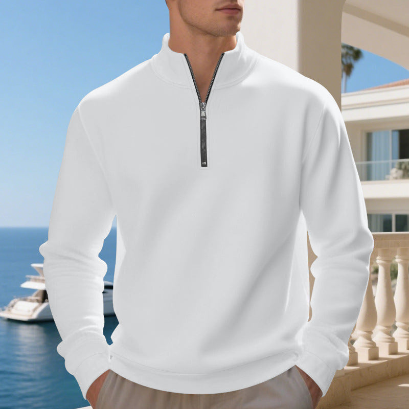 Herren sportlicher Pullover mit halbem Reißverschluss und atmungsaktiver Struktur EB