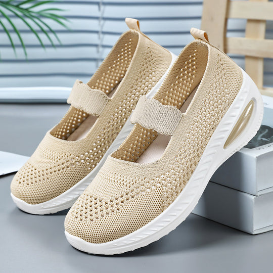 Damen Atmungsaktive Slip-On Freizeitschuhe mit elastischem Riemen EB