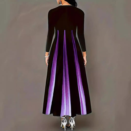 Damen Elegantes Maxikleid mit einzigartigem Farbverlauf und praktischen Taschen EB
