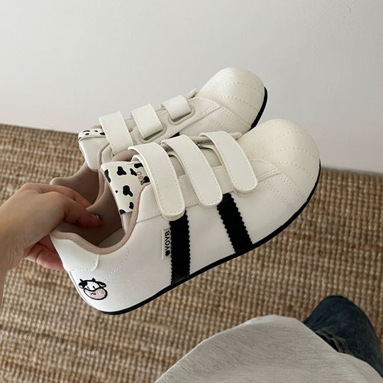 Damen Sneakers mit praktischen Klettverschlüssen und lustigen Tiermotiven EB