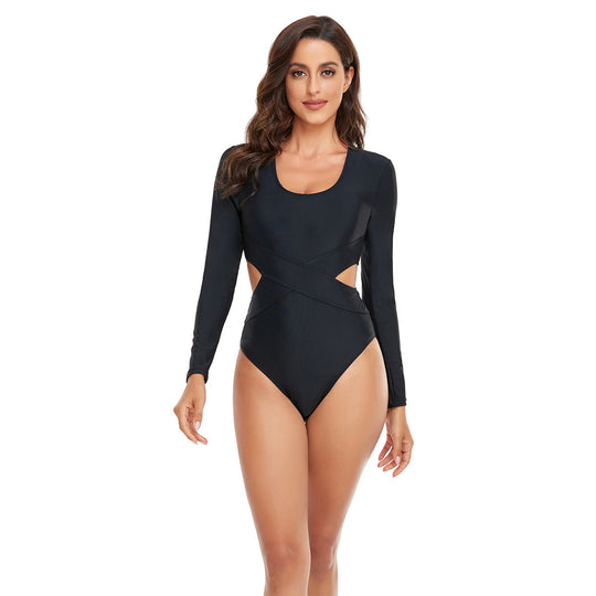 Damen Stilvoller einteiliger Badeanzug mit modernem Cut-Out EB
