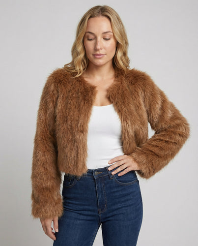 Damen Flauschige Kurzjacke EB