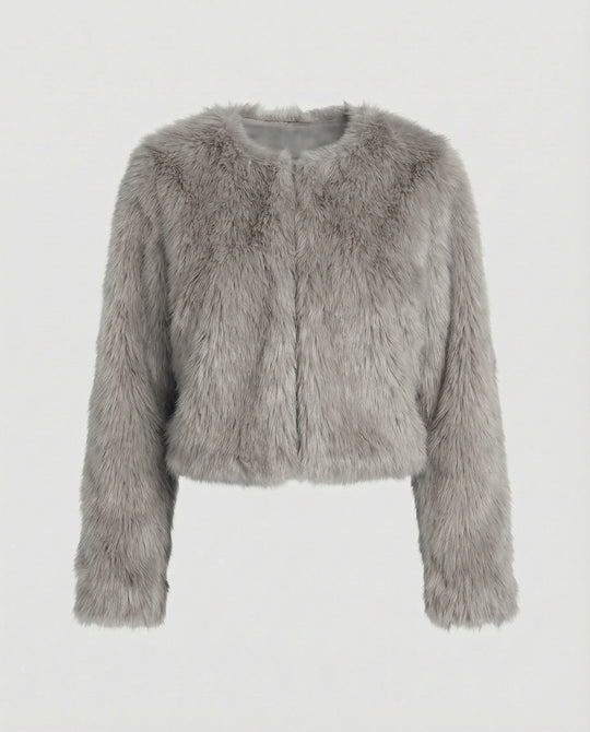 Damen Flauschige Kurzjacke EB