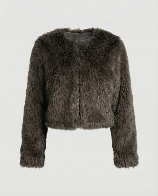 Damen Flauschige Kurzjacke EB