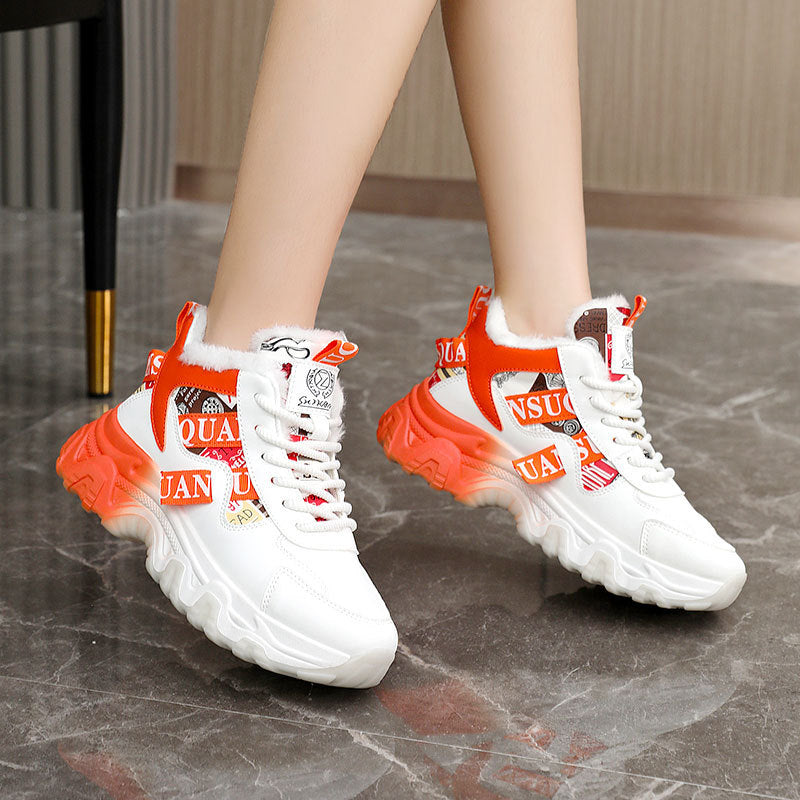 Damen Winterliche High-Top Sneakers mit kuscheligem Innenfutter und modischem Design EB