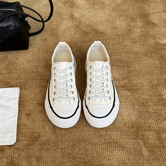 Damen Modische Sneakers im lässigen Stil mit auffälligen Schnürsenkeln EB