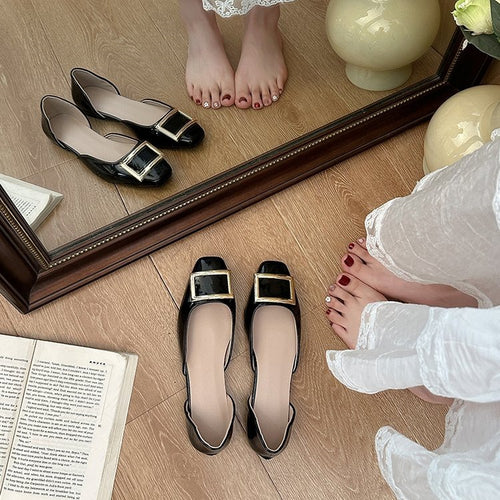 Damen Ballerinas mit elegantem Schnallendesign EB