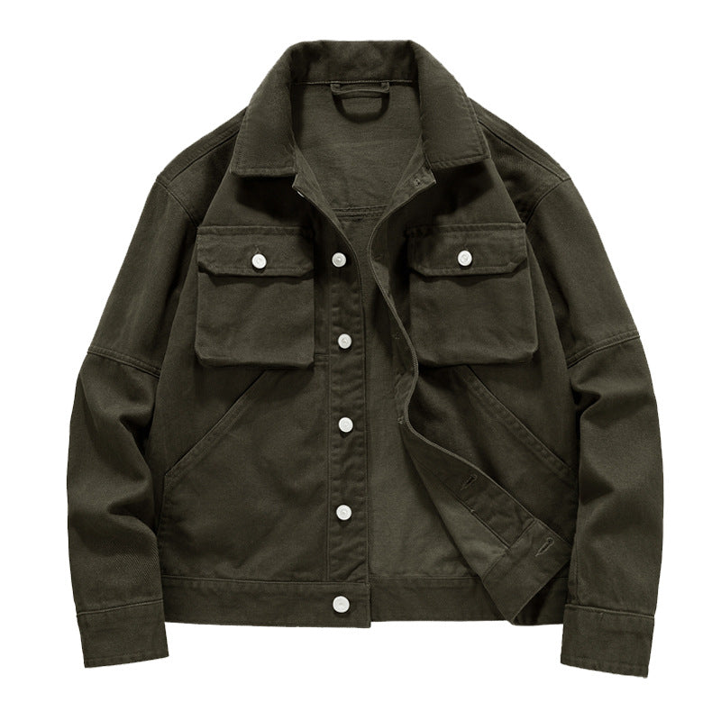 Herren nan kurze Worker-Jacke aus heavy-twill mit aufgesetzten Klappentaschen, schrägen Eingrifftaschen und verstärkten Nähten EB