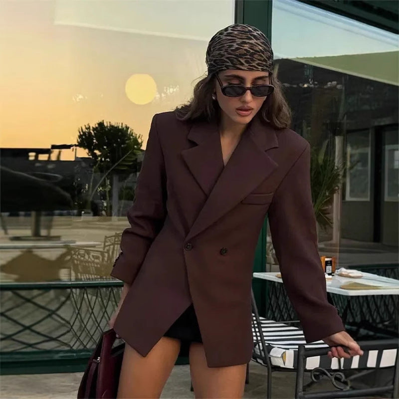 Damen Doppelt verarbeitete Blazerjacke mit elegantem Schnitt und praktischen Taschen EB