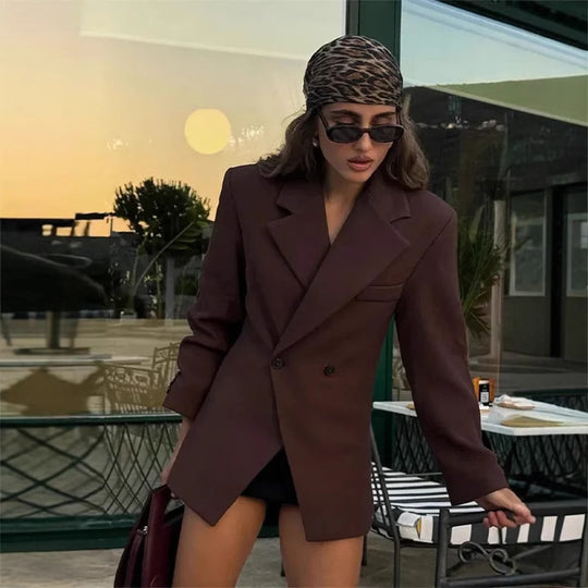 Damen Doppelt verarbeitete Blazerjacke mit elegantem Schnitt und praktischen Taschen EB