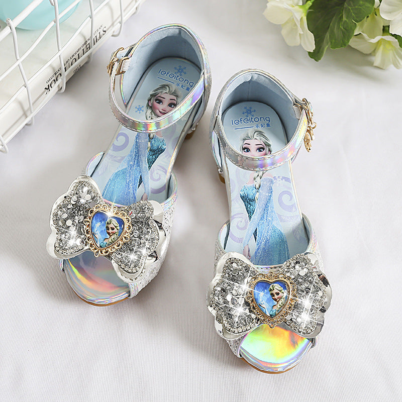 Mädchen Glitzernde Prinzessinnen Ballerinas mit dekorativem Blumenmotiv EB