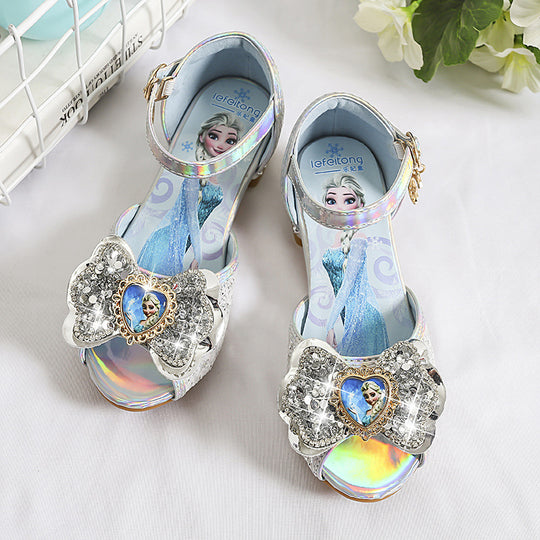 Mädchen Glitzernde Prinzessinnen Ballerinas mit dekorativem Blumenmotiv EB