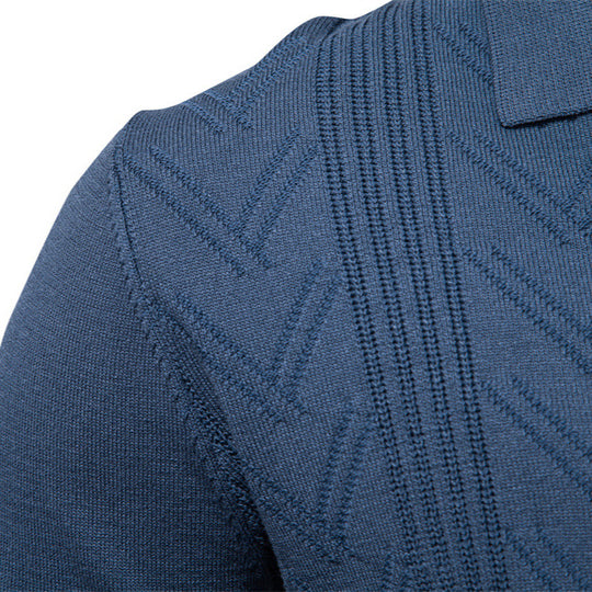 Herren Pullover mit V-Ausschnitt und strukturiertem Design EB