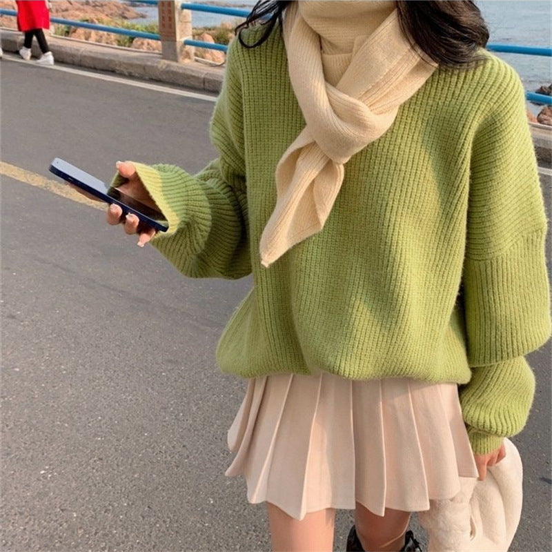 Damen Oversized Strickpullover mit feinem Rippenmuster und lässigem Schnitt EB