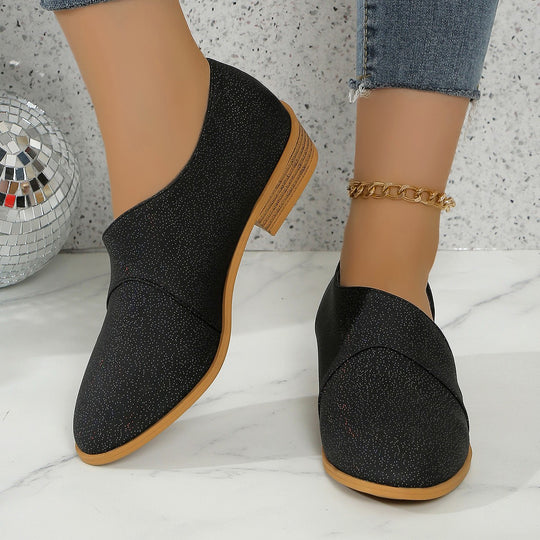 Damen Elegante Slip-On Schuhe mit glitzerndem Finish EB
