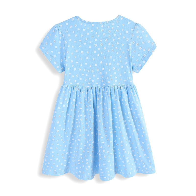 Mädchen Sommerkleid mit verspielten Blumenapplikationen EB