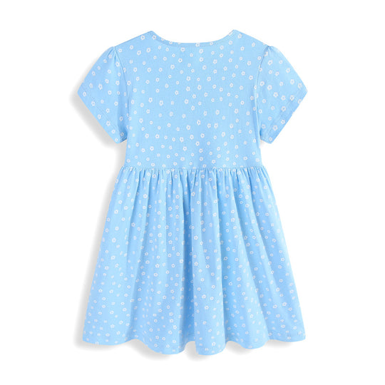 Mädchen Sommerkleid mit verspielten Blumenapplikationen EB