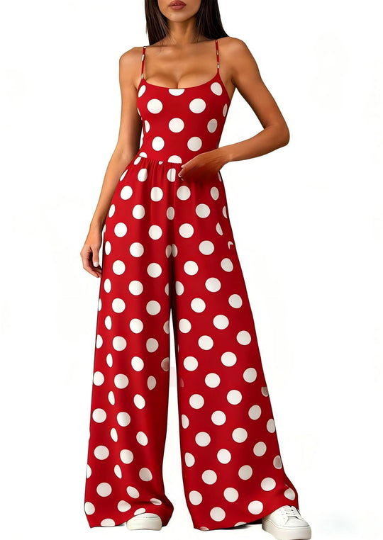 Damen Eleganter Jumpsuit mit geometrischem Print und breiten Beinen EB