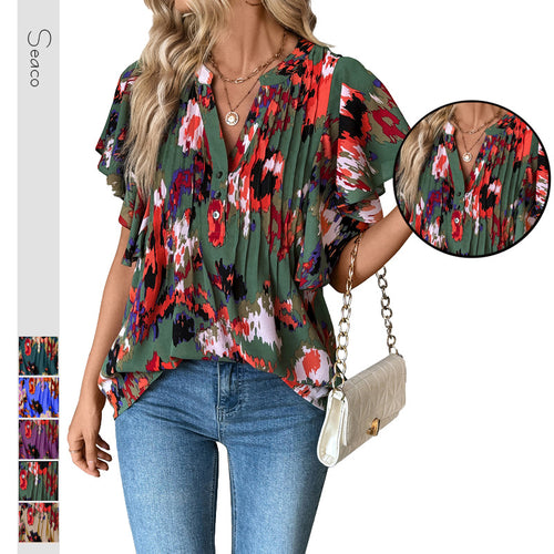 Damen Bluse mit Rüschenelementen und strukturiertem Design EB