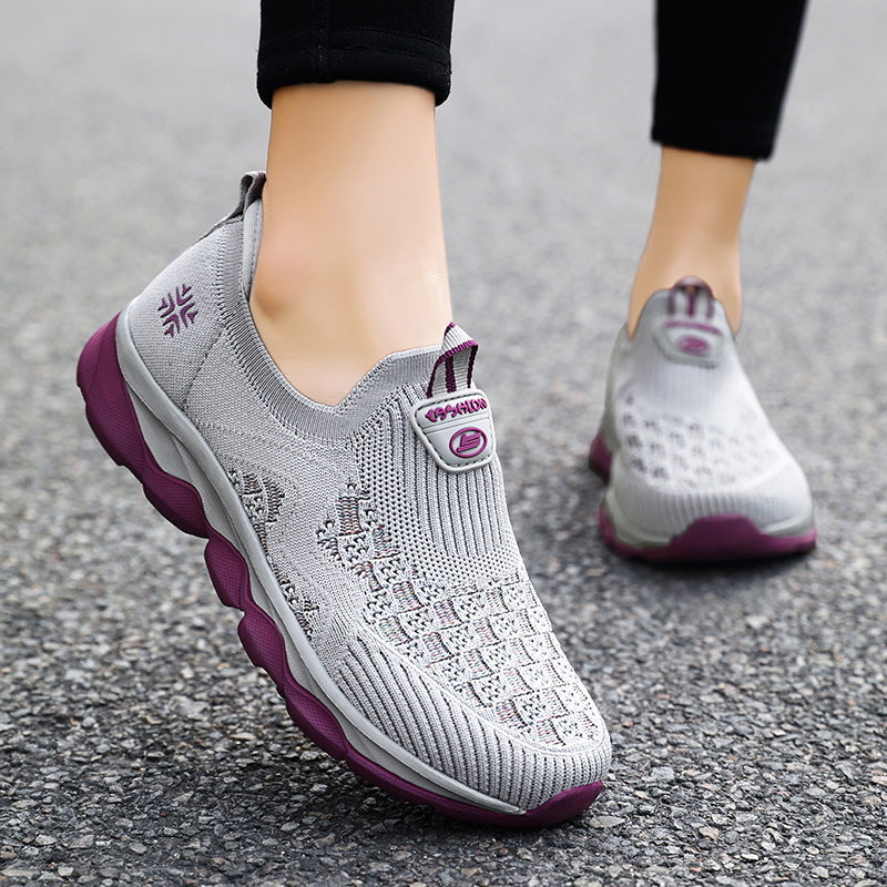 Damen Atmungsaktive Slip-On Spazier-Sneaker mit flexibler Sohle EB