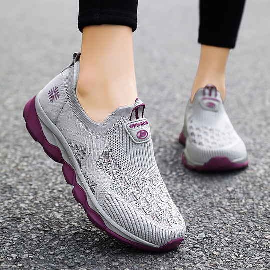 Damen Atmungsaktive Slip-On Spazier-Sneaker mit flexibler Sohle EB