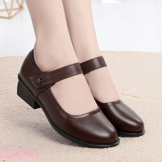 Damen Mary Jane Pumps mit komfortablem Riemen und elegantem Blockabsatz EB