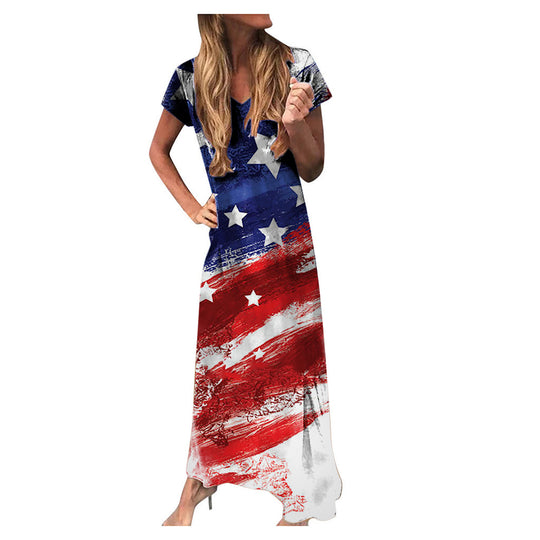 Damen Grafik Maxikleid EB