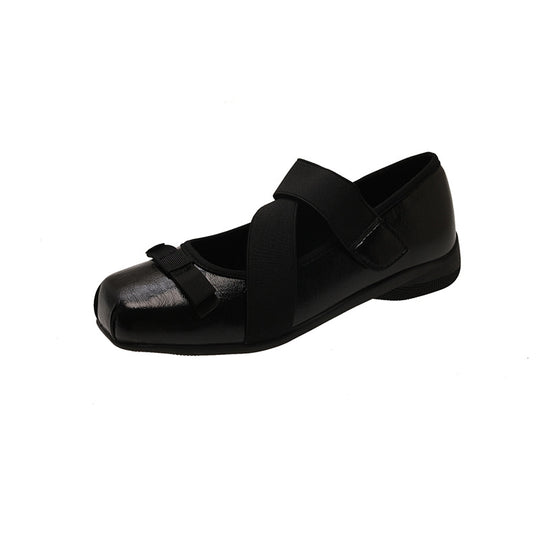 Damen Ballerinas mit elastischen Riemen und dekorativer Schleifen-Applikation EB