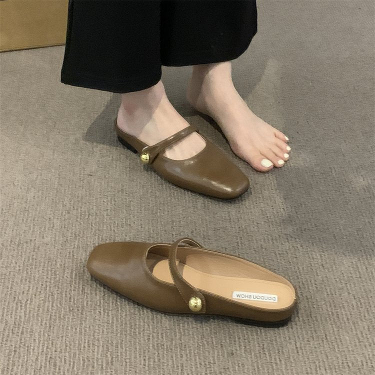 Damen elegante Ballerina-Slipper mit modischem Riemchen und Komfort-Innensohle EB