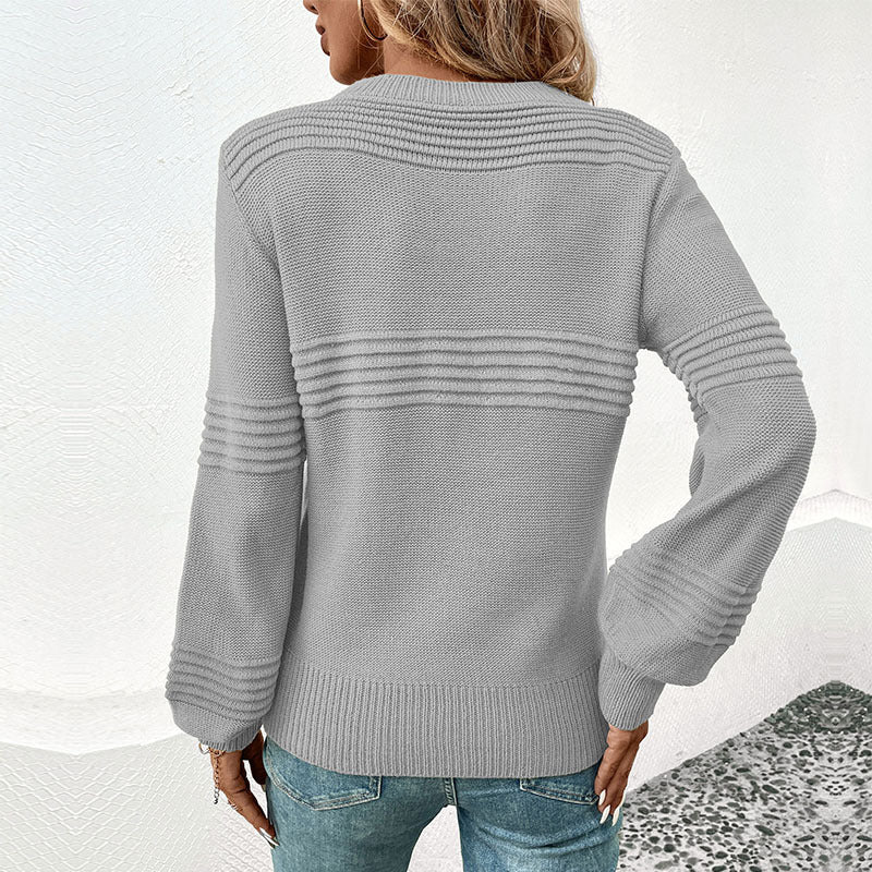 Damen exklusiver Strickpullover mit strukturiertem Design EB