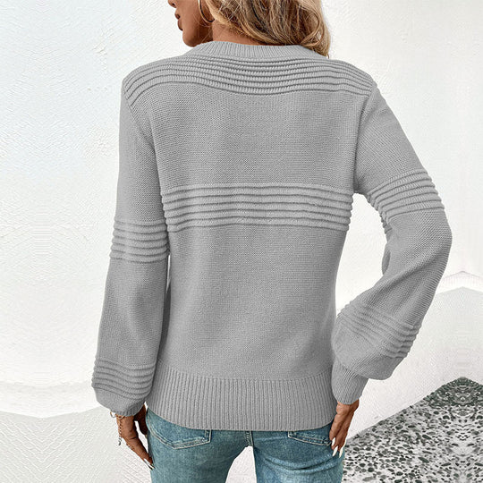 Damen exklusiver Strickpullover mit strukturiertem Design EB