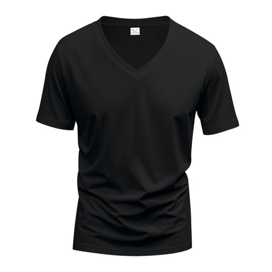 Herren nan V-Ausschnitt-T-Shirt aus Stretchbaumwolle mit ergonomischem Schulterschnitt und flachem Saum EB