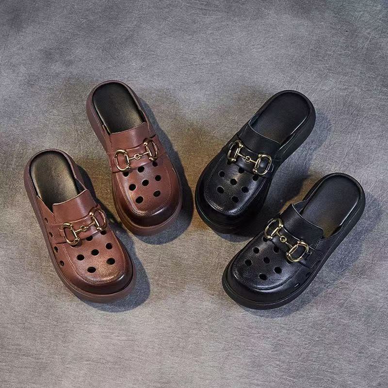 Damen Modische Clogs mit elegantem Schnallen-Design EB