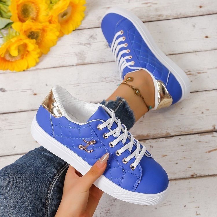 Damen Sportliche Sneakers mit gestepptem Obermaterial und glänzenden Akzenten EB