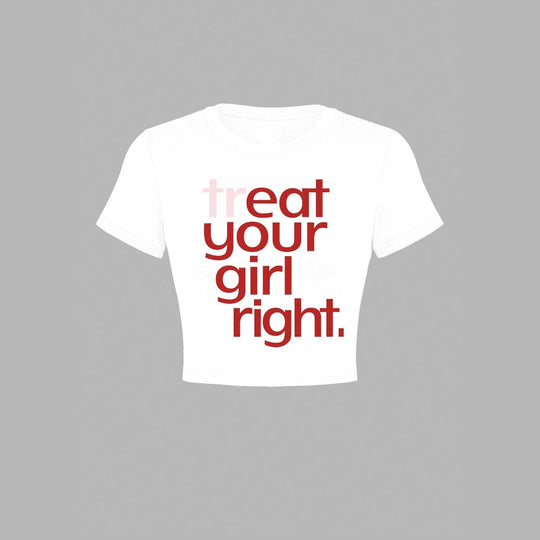 Damen Crop-T-Shirt mit kreativem Statementdruck EB