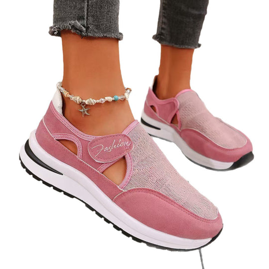 Damen Bequeme Slip-On Sneakers mit elastischem Riemen und innovativem Design EB