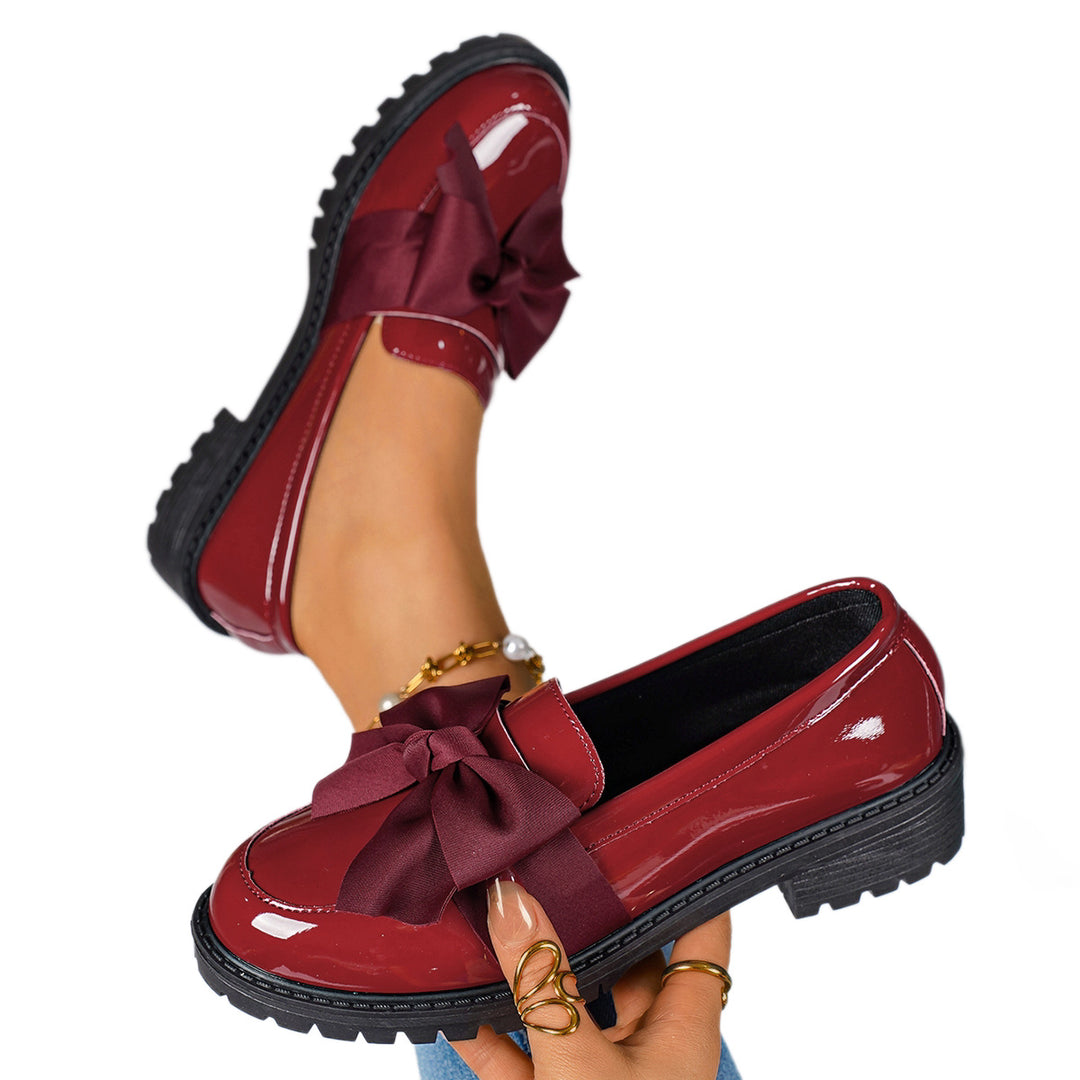 Damen Mokassin-Schuhe mit eleganter Schleifenapplikation EB