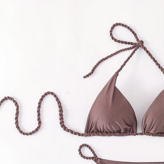 Damen Triangel-Bikini mit geflochtenen Trägern EB