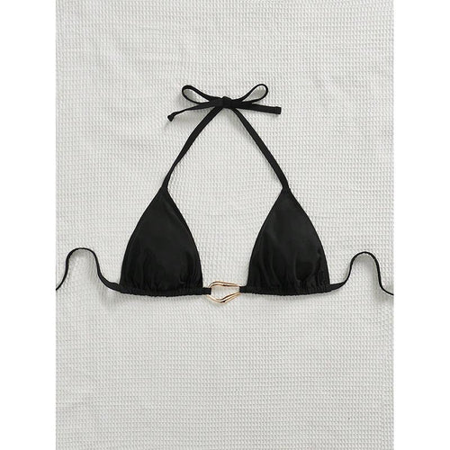 Damen Triangel-Bikinioberteil mit verstellbaren Trägern und elegantem Goldverschluss EB